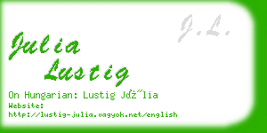 julia lustig business card